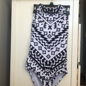 Tribal Black/White One Piece Swimsuit